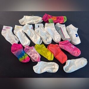 Bundle of Mixed Women's Low-Cut Athletic Socks - assorted colors 16 pair #B-27